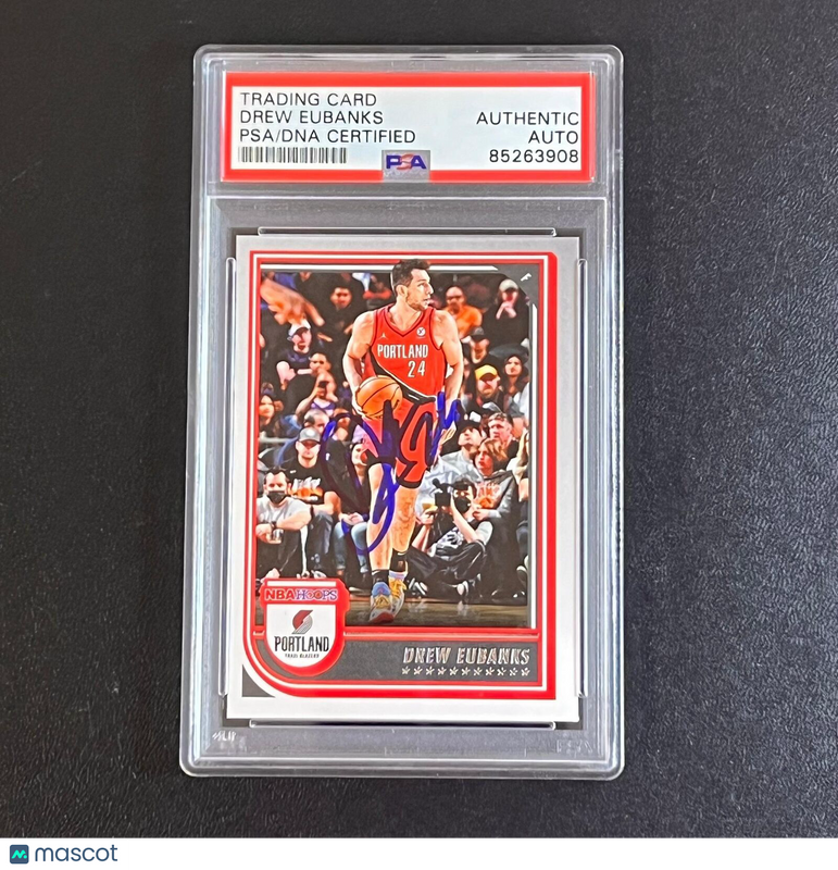 2022-23 Panini NBA Hoops #212 Drew Eubanks signed card PSA Autographed Trail Bla