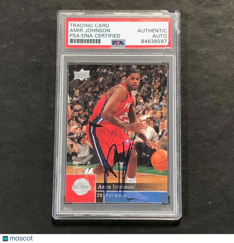 2009-10 Upper Deck #51 Amir Johnson Signed Card AUTO PSA Slabbed Pistons
