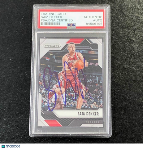 2016-17 Panini Prizm #229 Sam Dekker Signed Card AUTO PSA Slabbed Rockets