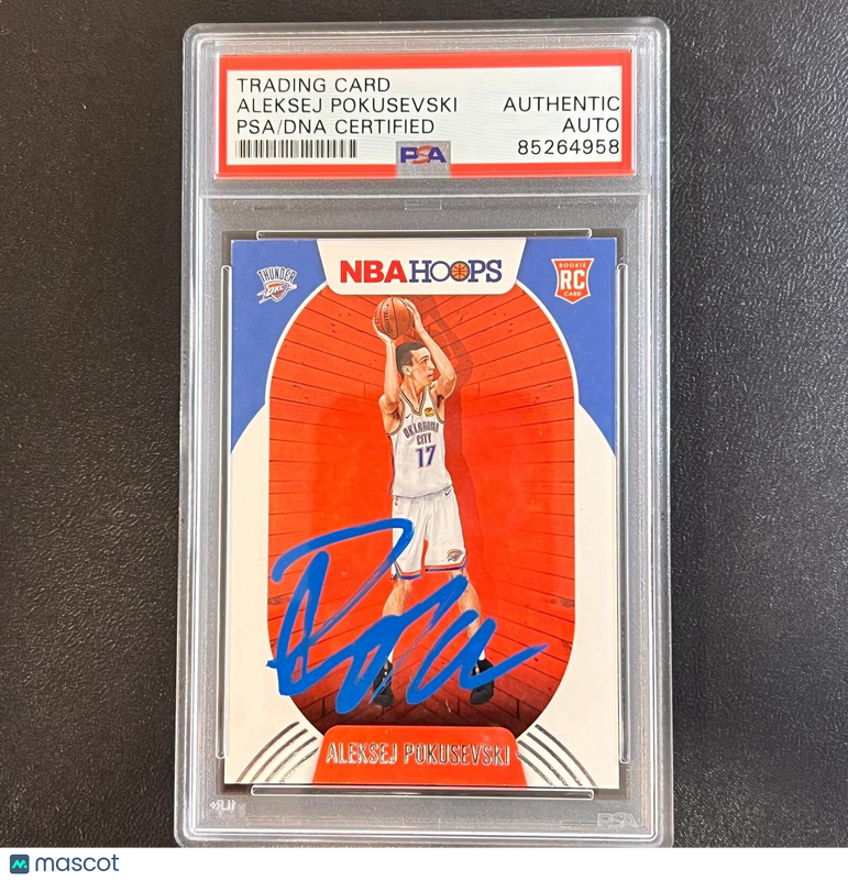 2020-21 Panini NBA Hoops #219 Aleksej Pokusevski Signed Card AUTO PSA Slabbed RC