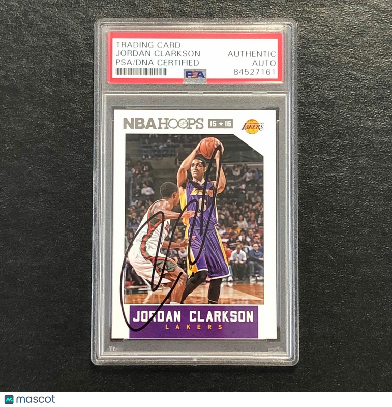 2015-16 NBA Hoops #223 Jordan Clarkson Signed Card AUTO PSA Slabbed Lakers