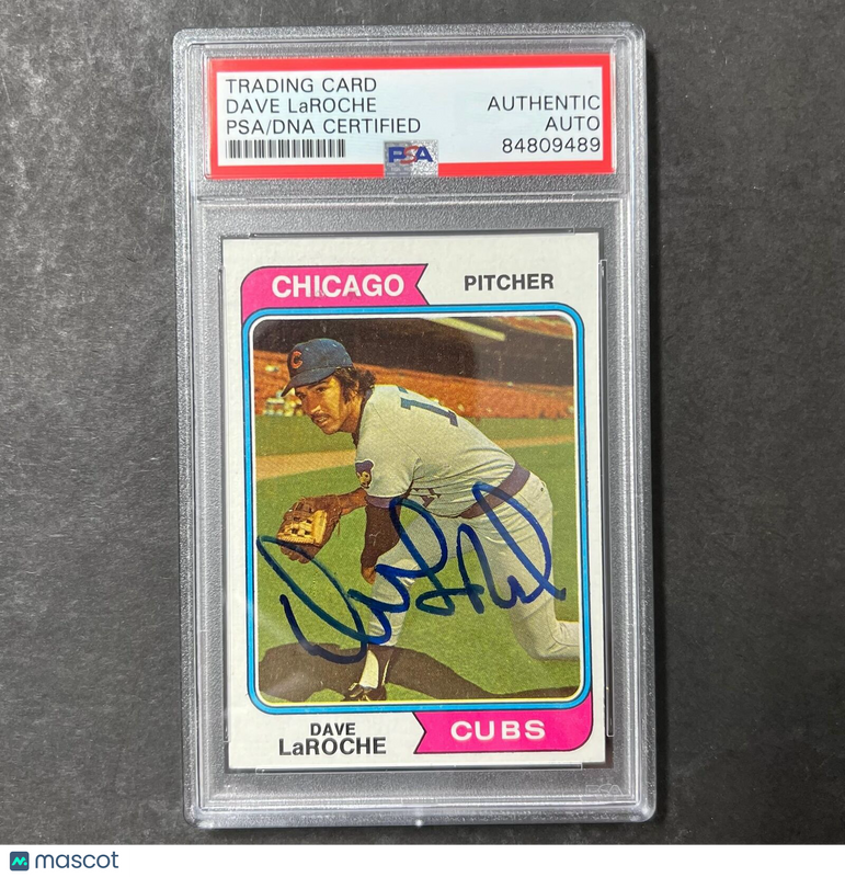 1974 Topps #502 Dave LaRoche Signed Card PSA Slabbed Auto Cubs