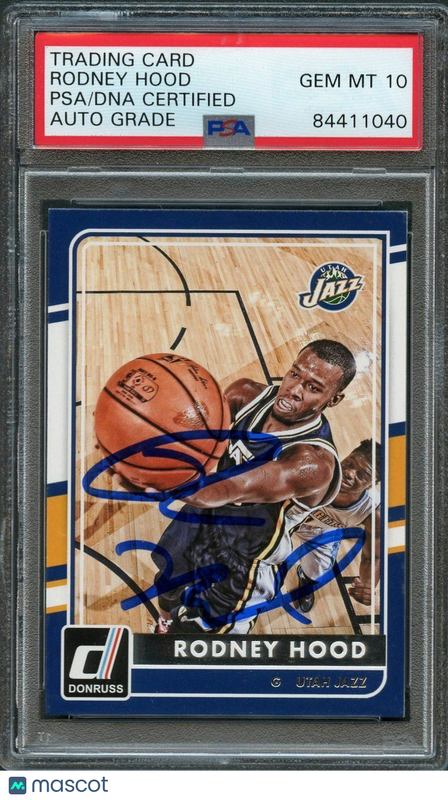 2015-16 Donruss Basketball #181 Rodney Hood Signed AUTO 10 PSA Slabbed Jazz