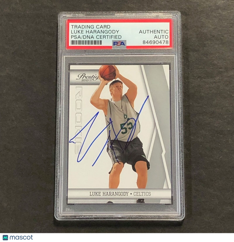 2010-11 Panini Prestige #202 Luke Harangody Signed Card AUTO PSA Slabbed Celtics