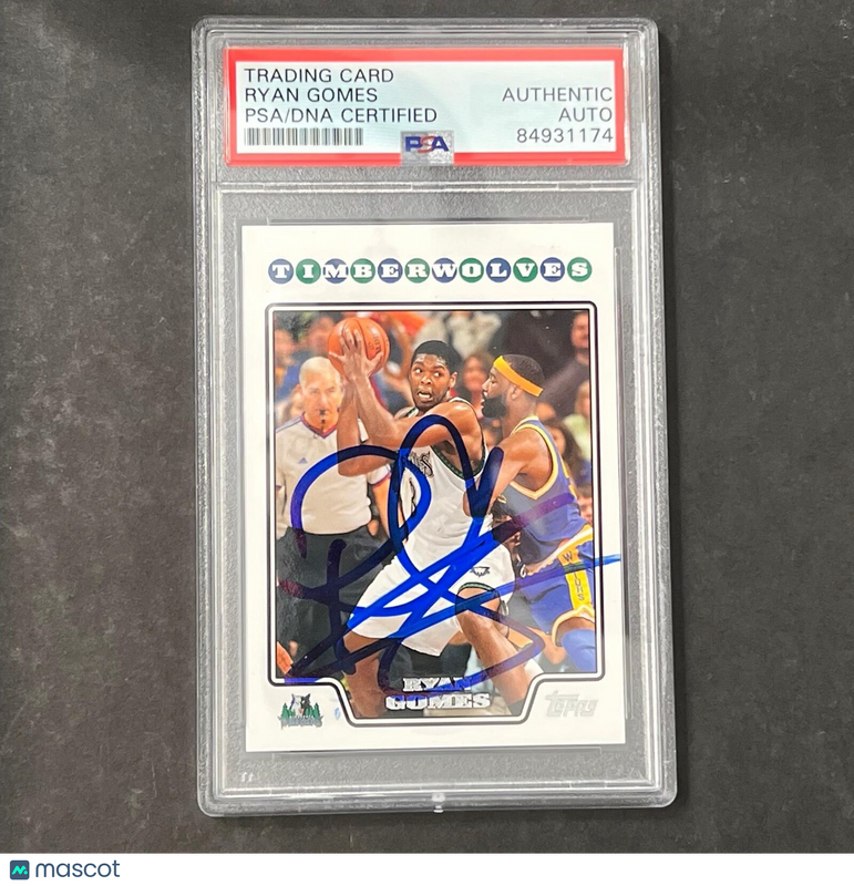 2008 Topps #102 Ryan Gomes Signed Card Auto PSA Slabbed Minnesota Timberwolves
