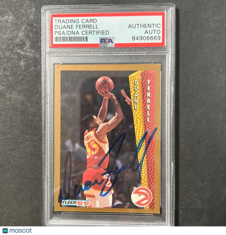 1992-93 Fleer #2 Duane Ferrell Signed Card PSA Slabbed Hawks