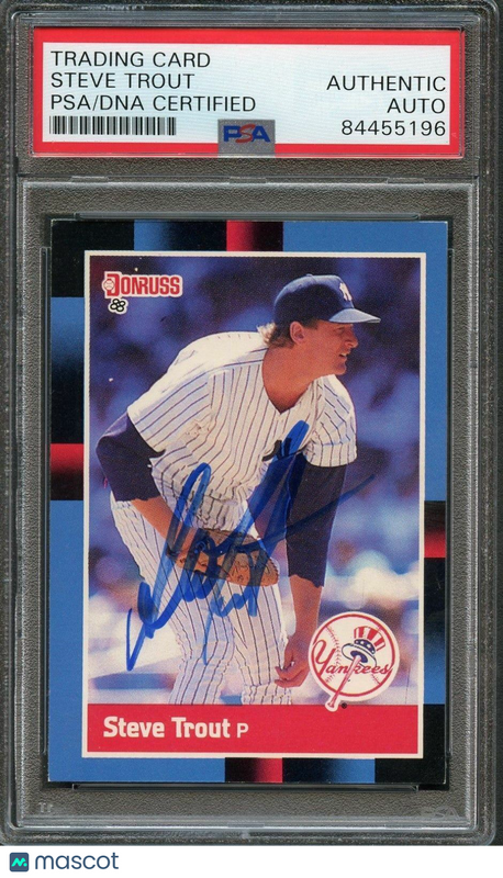1988 Donruss #524 Steve Trout Signed Card PSA Slabbed Auto Yankees