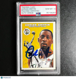 2000-01 Fleer #176 Adrian Griffin Signed Card AUTO 10 PSA Slabbed Celtics