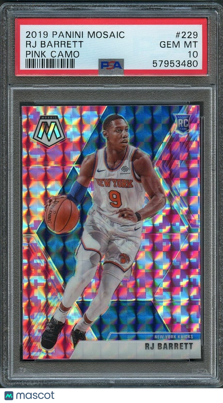 2019-20 MOSAIC Pink Camo #229 RJ BARRETT PSA 10 RC Knicks