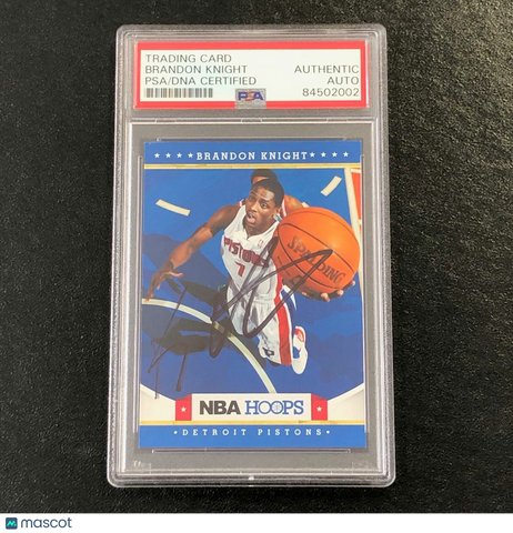 2012-13 NBA Hoops #229 Brandon Knight Signed Card AUTO PSA Slabbed Pistons
