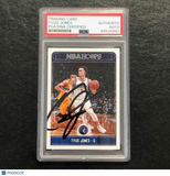 2017-18 NBA Hoops #223 Tyus Jones Signed Card AUTO PSA Slabbed Minnesota Timberw