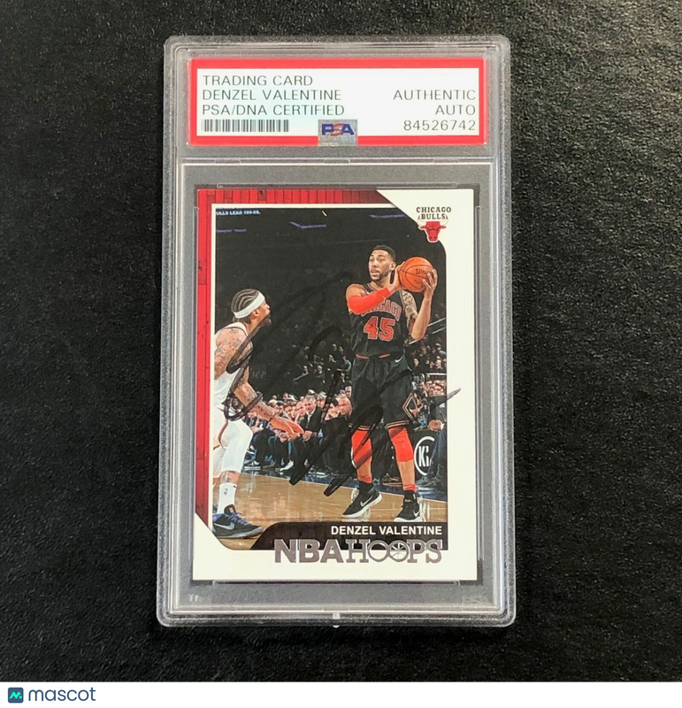 2018-19 NBA Hoops #224 Denzel Valentine Signed Card AUTO PSA Slabbed Bulls