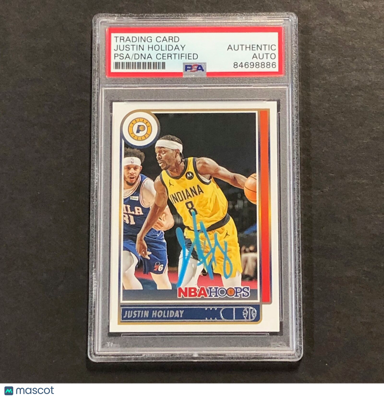 2021-22 NBA Hoops Panini #183 Justin Holiday Signed Card AUTO PSA Slabbed Bulls