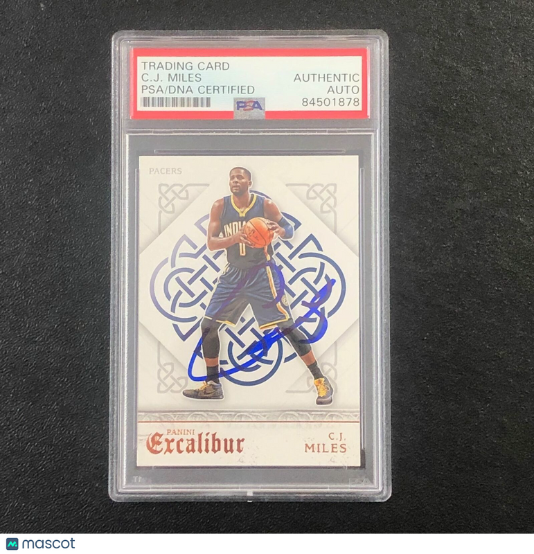 2015-16 Panini Excalibur #64 C.J. Miles Signed Card PSA Slabbed Pacers