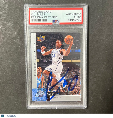 2009-10 NBA First Edition #166 C.J. Miles Signed Card PSA Slabbed Jazz