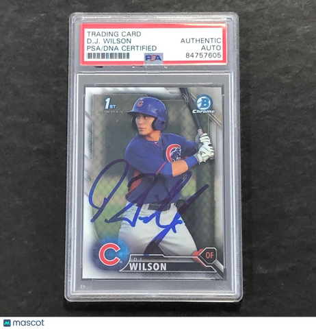 2016 Topps Bowman Chrome #BCP-170 D.J. Wilson Signed Card AUTO PSA/DNA Slabbed C