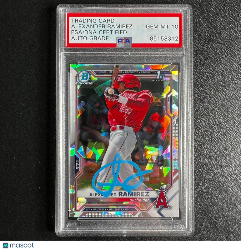 2021 Bowman Chrome #BCP-145 Alexander Ramirez Signed Card Cracked Ice Auto 10 PS