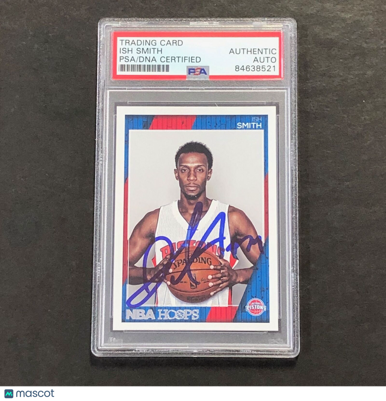 2016-17 NBA Hoops #5 Ish Smith Signed Card AUTO PSA Slabbed Pistons