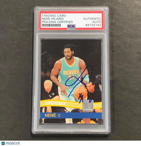 2010-11 Panini Donruss #117 Nene  Signed Card Auto PSA Slabbed Nuggets