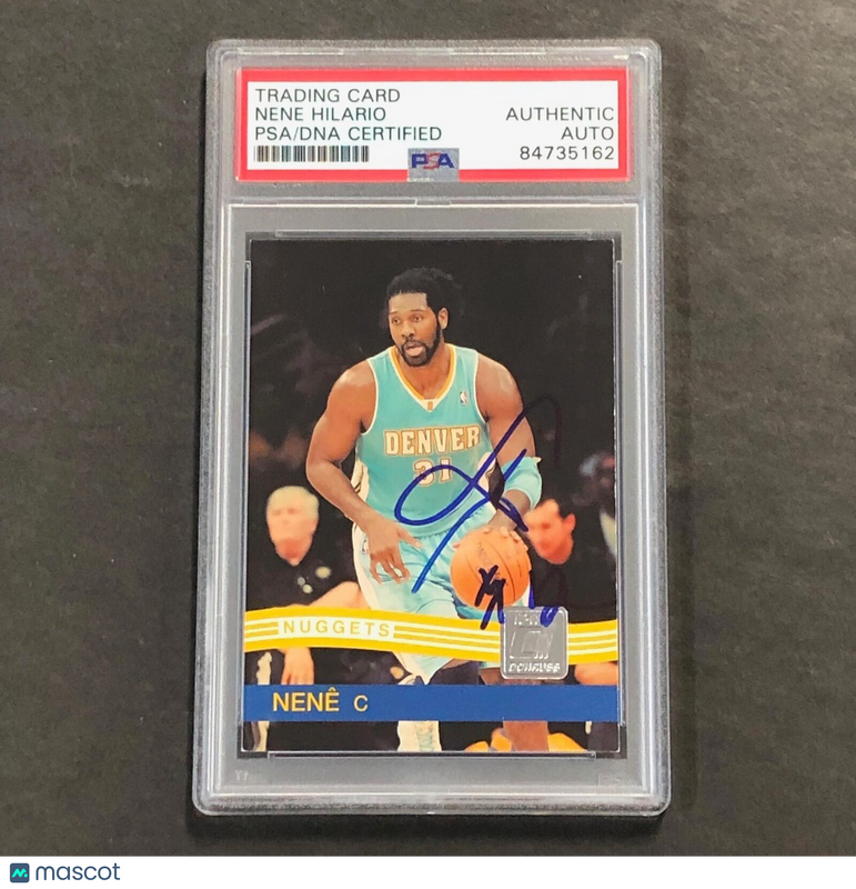 2010-11 Panini Donruss #117 Nene  Signed Card Auto PSA Slabbed Nuggets