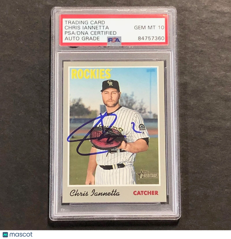 2019 Topps Heritage #85 Chris Ianetta Signed Card PSA Slabbed Auto 10 Rockies