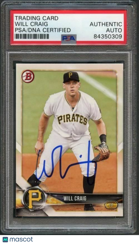 2018 Bowman #BP146 WILL CRAIG Signed Card PSA Slabbed Auto Pirates