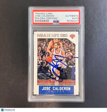 2015-16 NBA Hoops #243 Jose Calderon Signed Card AUTO PSA Slabbed Knicks