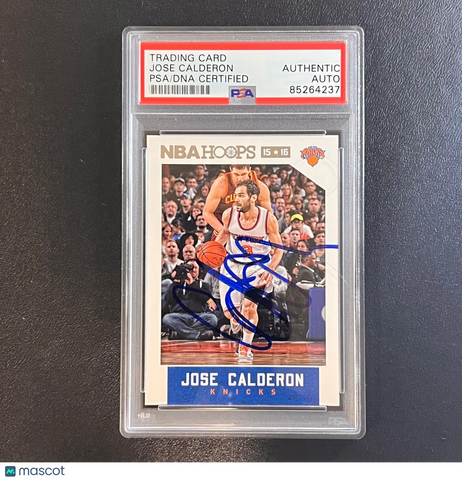 2015-16 NBA Hoops #243 Jose Calderon Signed Card AUTO PSA Slabbed Knicks