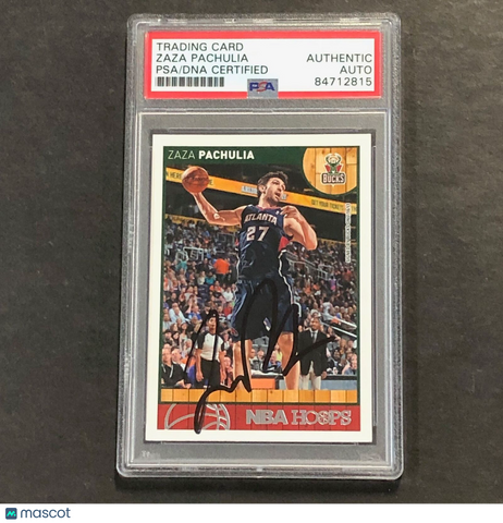 2013-14 NBA Hoops Panini #248 Zaza Pachulia Signed Card AUTO PSA Slabbed Bucks