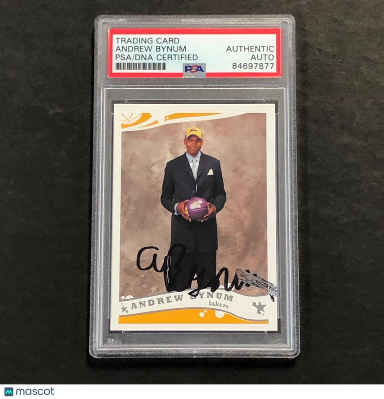 2005-06 Topps #230 Andrew Bynum Signed Card AUTO PSA Slabbed Lakers