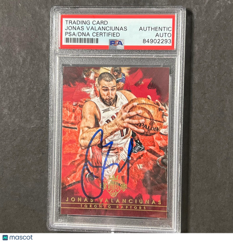 2015-16 PANINI COURT KINGS #63 Jonas Valanciunas Signed Card AUTO PSA Slabbed To