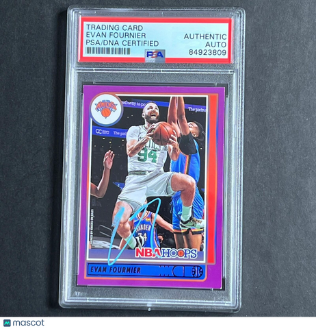 2021-22 NBA Hoops #39 Evan Fournier Signed Card AUTO 10 PSA Slabbed Knicks