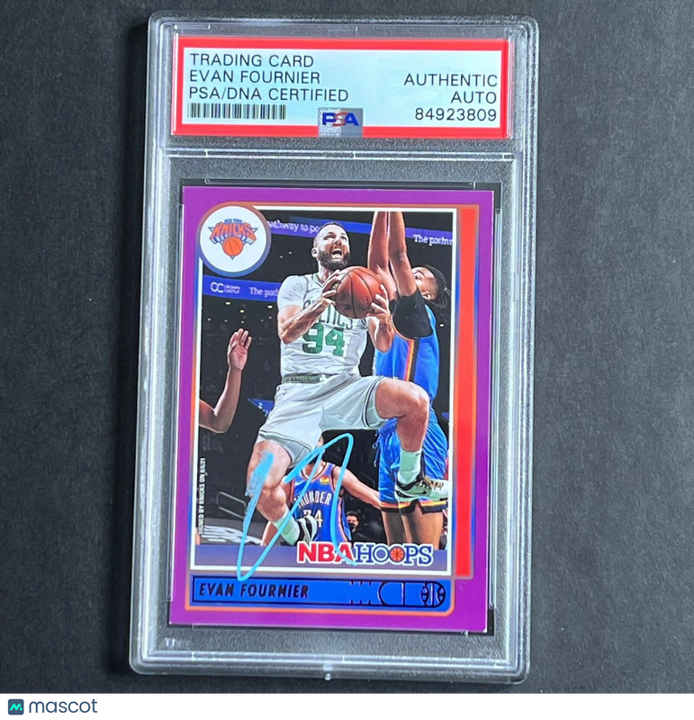 2021-22 NBA Hoops #39 Evan Fournier Signed Card AUTO 10 PSA Slabbed Knicks