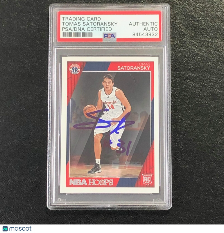 2016-17 NBA Hoops #281 Tomas Satoransky Signed Card Auto PSA Slabbed Wizards