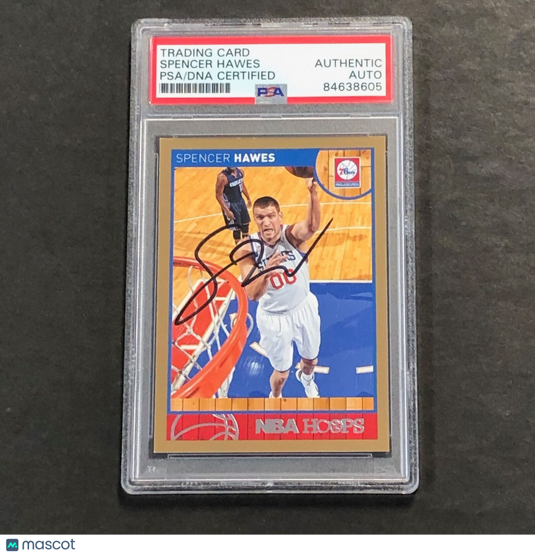 2013-14 NBA Hoops #6 Spencer Hawes Signed Card AUTO PSA/DNA Slabbed 76ers