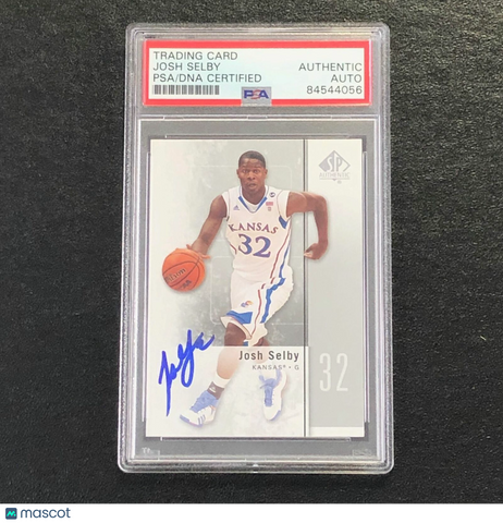2011-12 SP Authentic #45 Josh Selby Signed Card AUTO PSA Slabbed Jayhawks