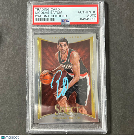 2012-13 Panini Select #103 Nicolas Batum Signed Card AUTO PSA Slabbed Blazers