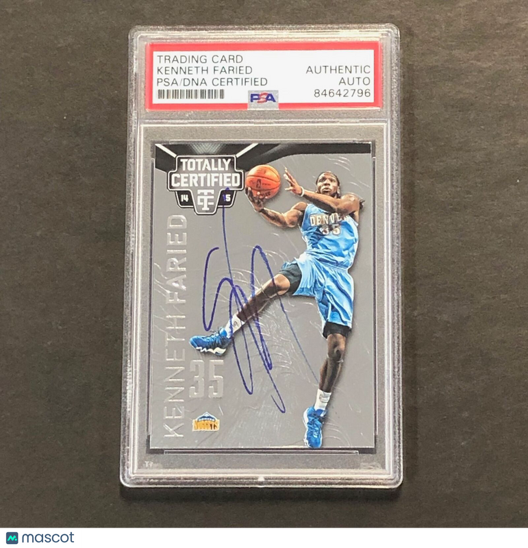2014-15 Panini Totally Certified #72 Kenneth Faried Signed AUTO PSA Slabbed Nugg