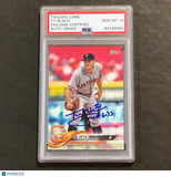 2018 Topps #165 Ty Blach signed card PSA Auto 10 Slabbed Giants
