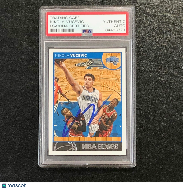 2013-14 NBA Hoops #23 Nikola Vucevic Signed Card AUTO PSA Slabbed Magic