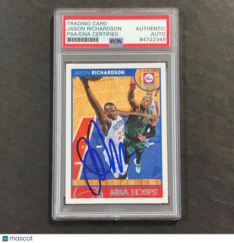 2013-14 Panini NBA Hoops #26 Jason Richardson Signed Card AUTO PSA Slabbed 76ers