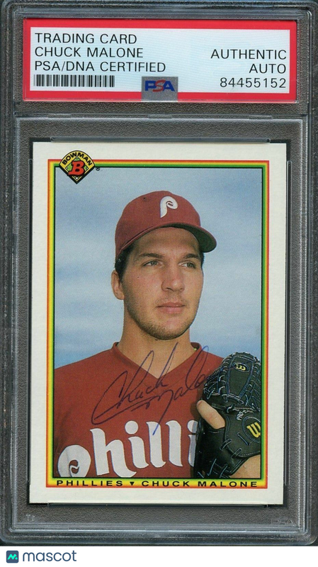 1990 Bowman #144 Chuck Malone Signed Card PSA Slabbed Auto Phillies