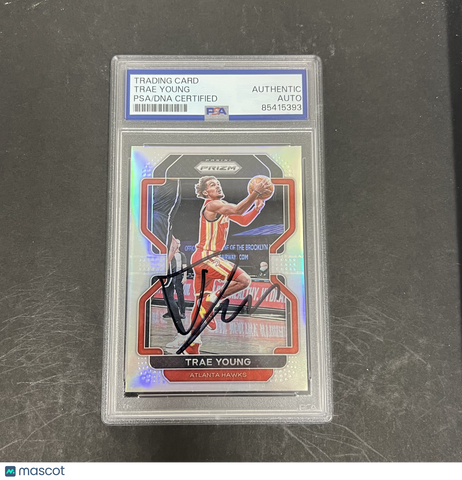 Trae Young 2021-22 Panini Prizm Basketball#26 Signed Card PSA Autographed