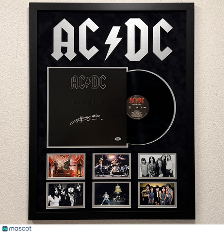 Angus Young Signed Cut Custom Framed Vinyl 34x26" PSA AC/DC