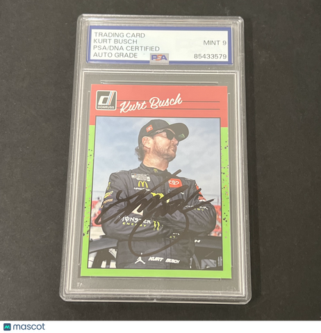 2023 Panini Donruss Racing #151 Kurt Busch signed card PSA Auto 9