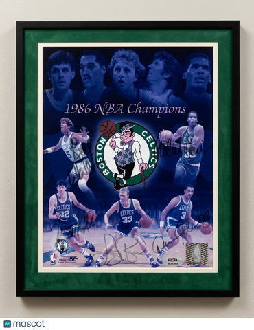 1986 Boston Celtics Signed 8x10 Framed Photo PSA Autographed 11x14