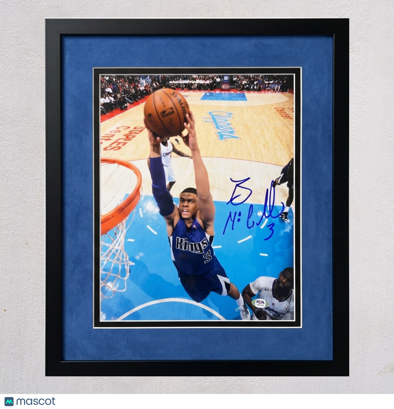 Ray McCallum Sacramento Kings Signed Basketball 11x14 Custom Framed Photo PSA
