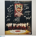 1990 UNLV Runnin' Rebels NCAA National Championship Team UNLV Rebels Signed Basketball 8x10 Photo BAS