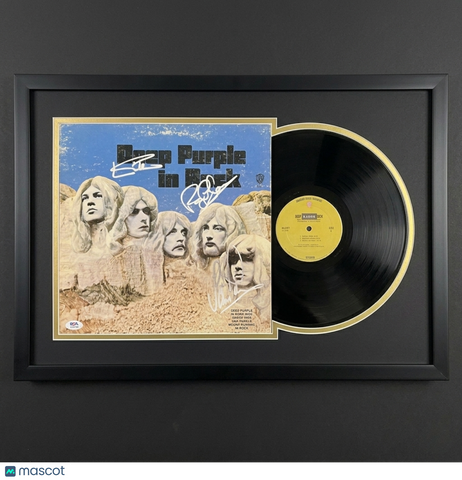 Ian Gillan,Roger Glover,Ian Paice Signed Deep Purple Custom Framed Vinyl  PSA