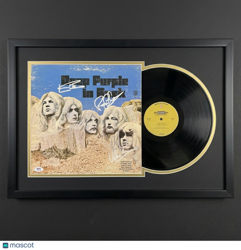 Ian Gillan,Roger Glover,Ian Paice Signed Deep Purple Custom Framed Vinyl  PSA